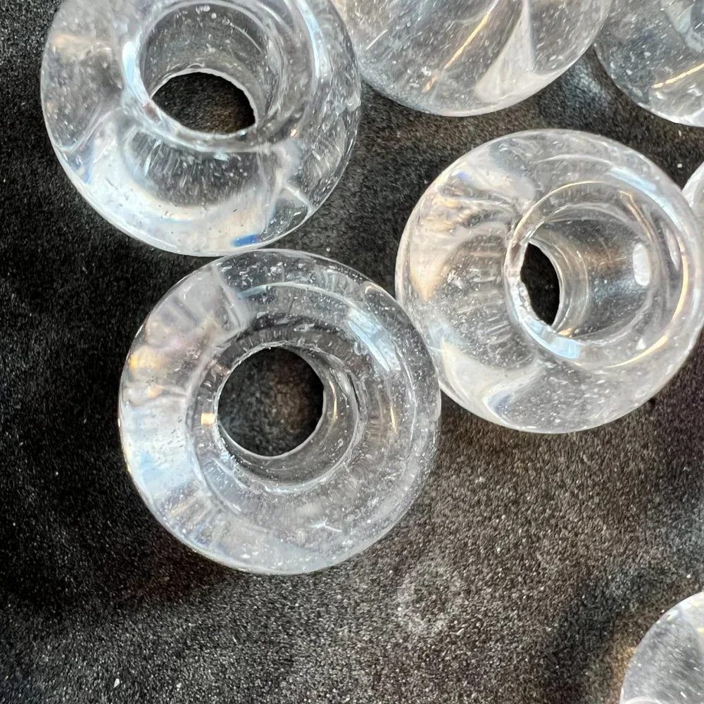 NWOT📌30 Clear Glass Beads 14 mm with a big Hole 5 mm for Jewelry Making -Craft